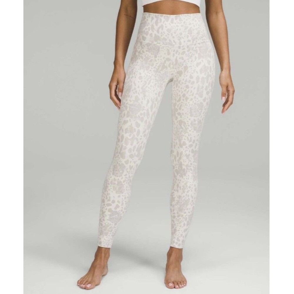 Lululemon Align High-Rise Pant 28" Cheetah Camo Antique White Leggings Size 6
